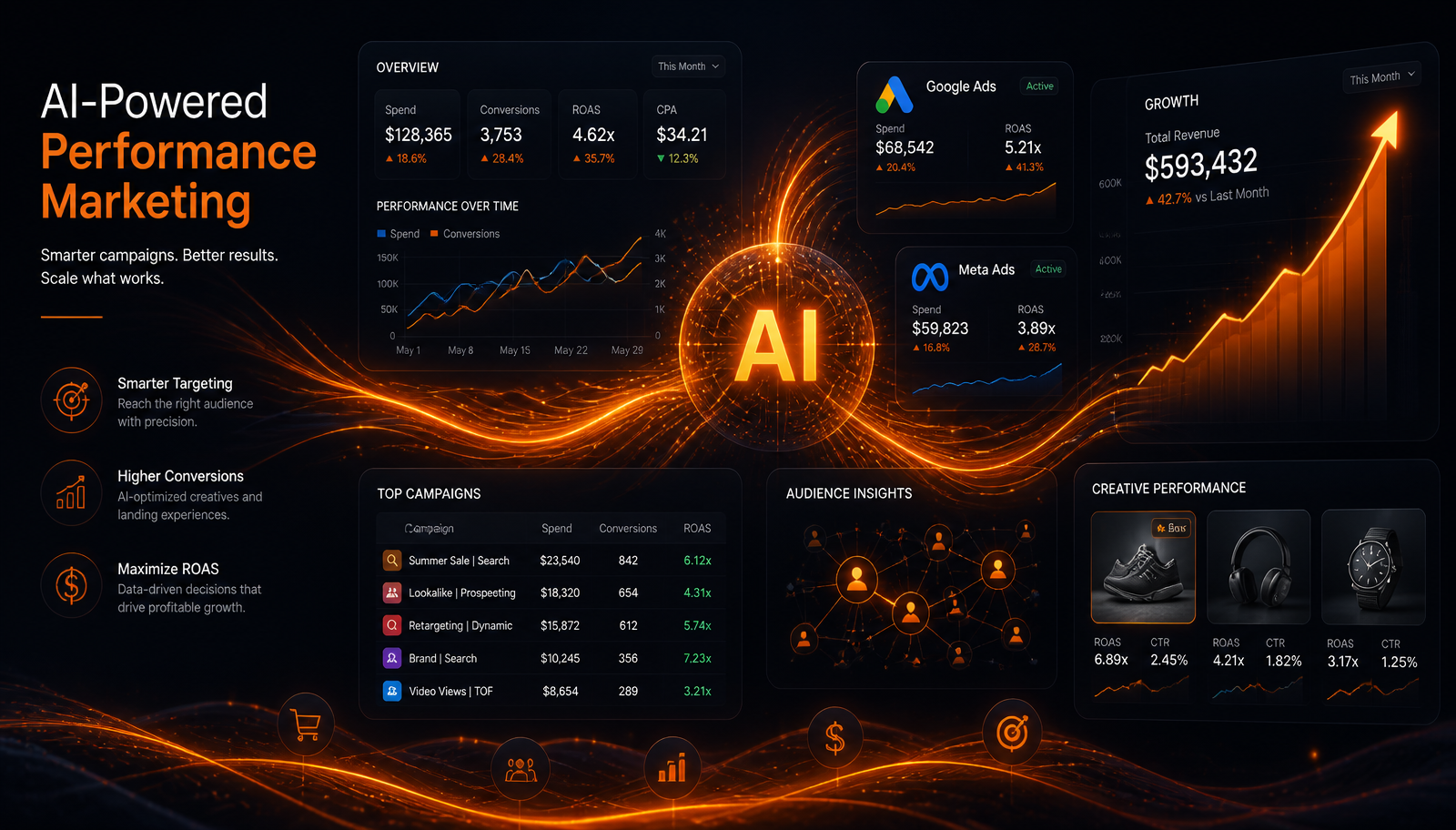 AI-powered digital marketing dashboard